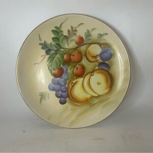 Lefton handpainted Fruit plate. Has hanger on back